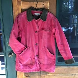 l.l. bean canvas red barn coat